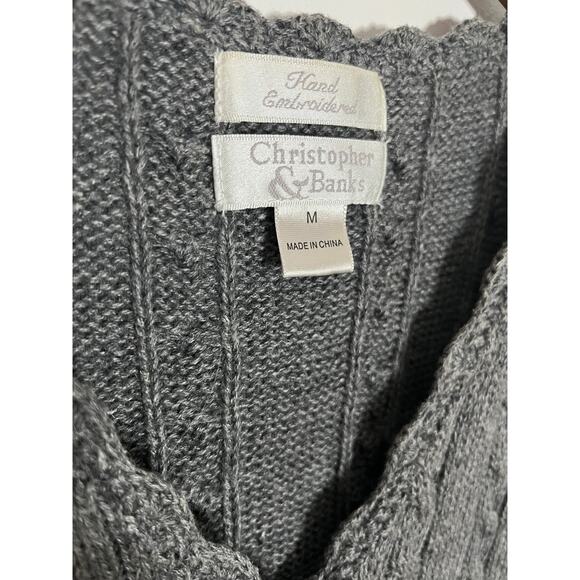 Vintage Y2K Hand Embroidered Knit Sweater Vest Snowflake Hearts Women’s Size M - Picture 3 of 7